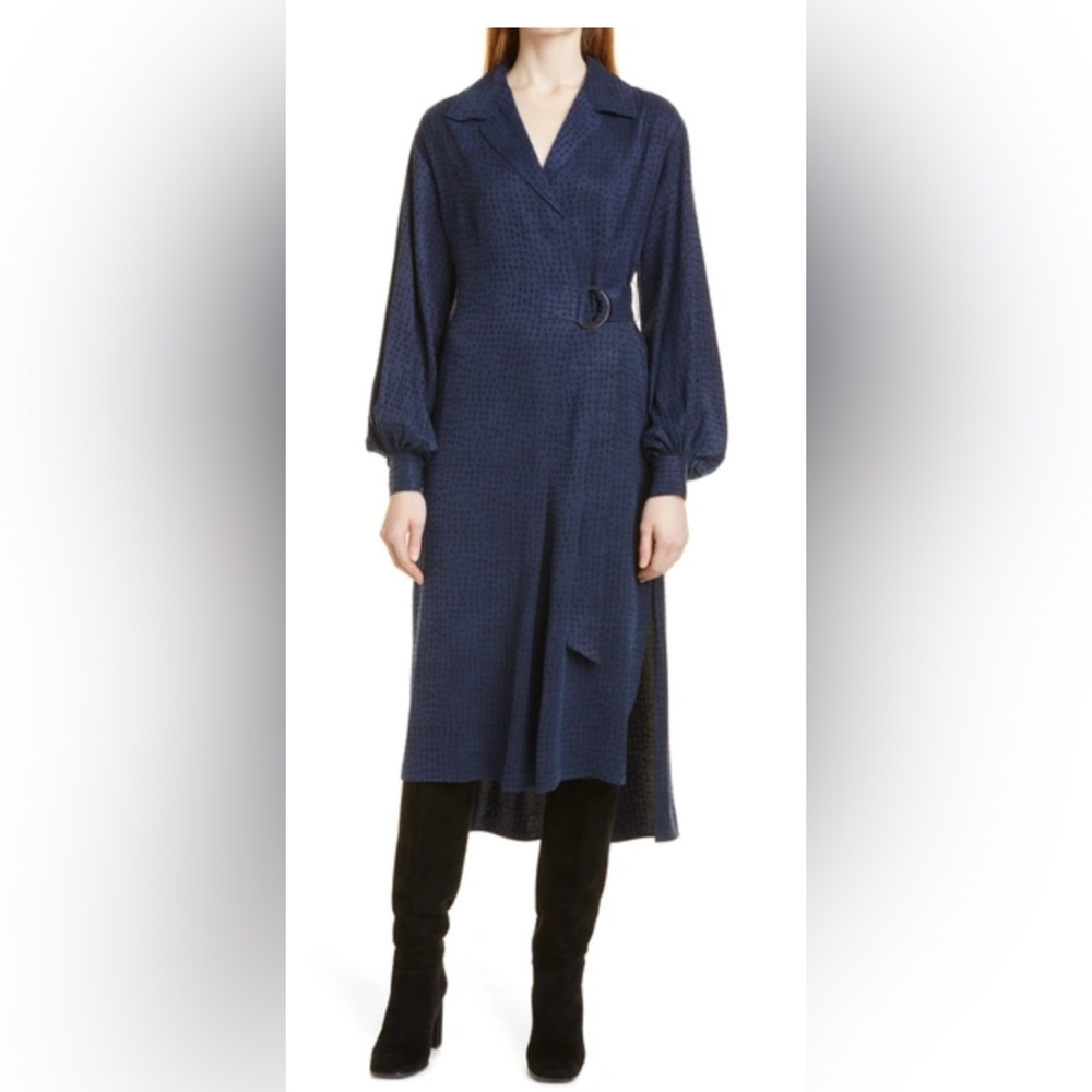 Ted Baker Sammie D-Ring Wrap Midi Dress – Dark Blue Size 2 US 6
